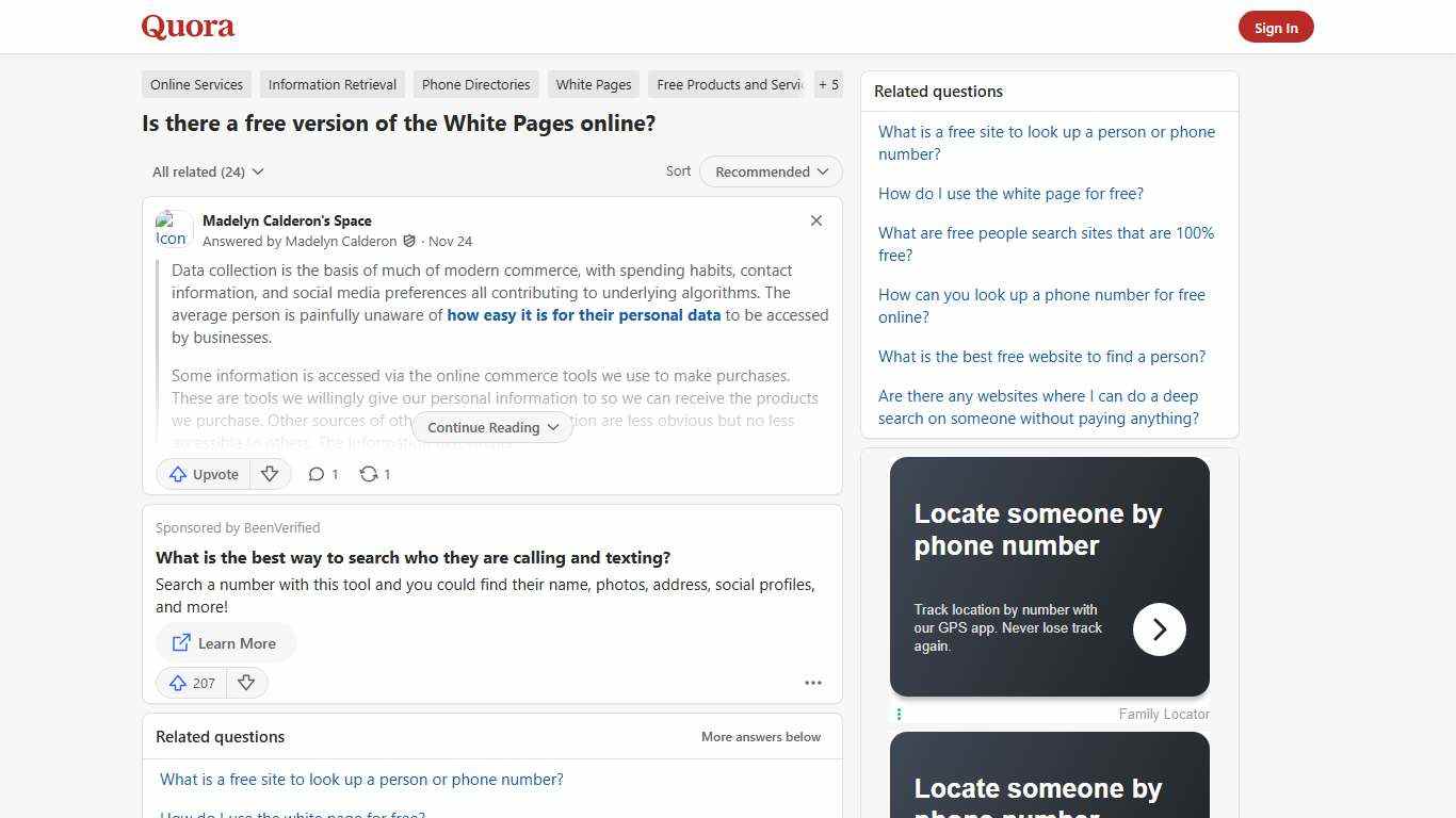 Is there a free version of the White Pages online? - Quora